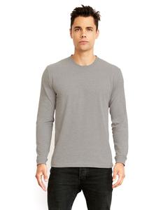 Next Level 6411 - Unisex Sueded Long-Sleeve Crew Dark Heather Gray