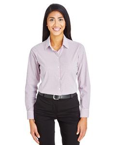 Devon & Jones DG540W - Ladies CrownLux Performance Micro Windowpane Shirt Burgundy/White