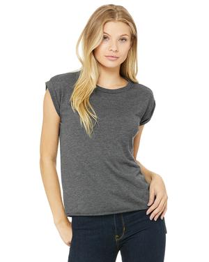 Bella+Canvas 8804 - Ladies Flowy Muscle T-Shirt with Rolled Cuff