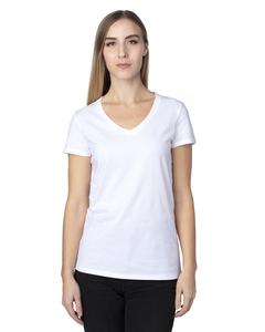 Threadfast 200RV - Ladies Ultimate Short-Sleeve V-Neck T-Shirt White