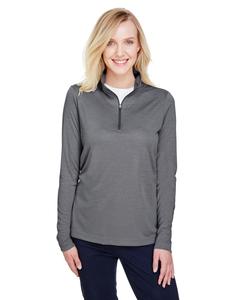 Team 365 TT31HW - Ladies Zone Sonic Heather Performance Quarter-Zip Dark Grey Heather