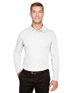 Devon & Jones DG20L - Men's CrownLux Performance Plaited Long-Sleeve Polo White