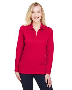 Devon & Jones DG20LW - Ladies CrownLux Performance Plaited Long-Sleeve Polo Red