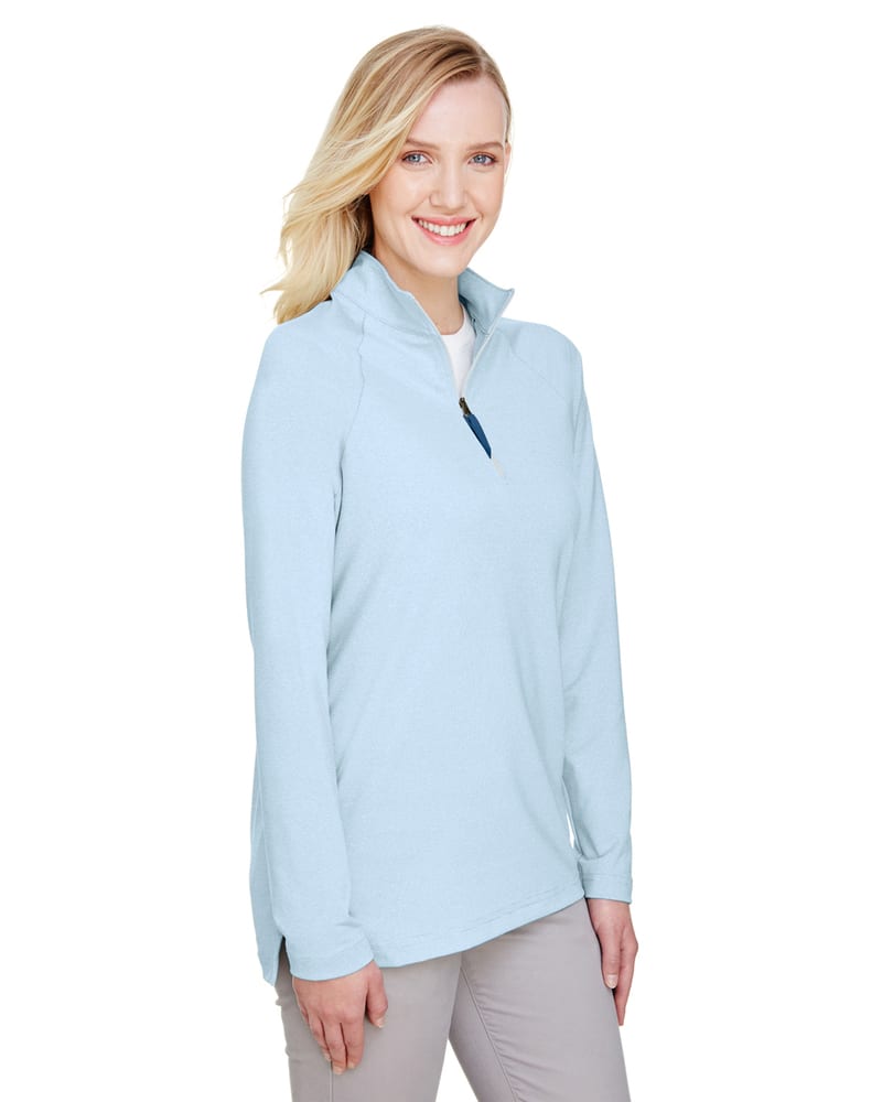 Devon & Jones DG480W - Ladies CrownLux Performance Clubhouse Micro-Stripe Quarter-Zip