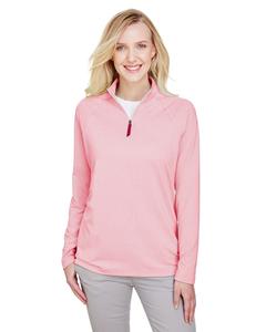 Devon & Jones DG480W - Ladies CrownLux Performance Clubhouse Micro-Stripe Quarter-Zip Red