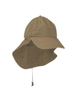Adams EOM101 - 6-Panel UV Low-Profile Cap with Elongated Bill and Neck Cape White