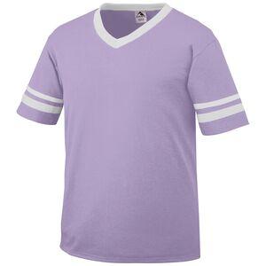 Augusta Sportswear 360 - V-Neck Jersey with Striped Sleeves Light Lavender/White