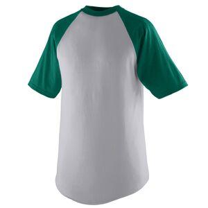 Augusta Sportswear 423 - Short Sleeve Baseball Jersey Athletic Heather/ Dark Green