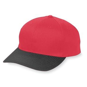 Augusta Sportswear 6204 - Six Panel Cotton Twill Low Profile Cap Red/Black