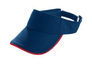 Augusta Sportswear 6223 - Athletic Mesh Two Color Visor Navy/Red