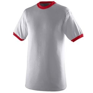Augusta Sportswear 710 - Ringer T Shirt Athletic Heather/Red