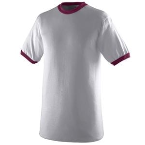 Augusta Sportswear 710 - Ringer T Shirt Athletic Heather/ Maroon