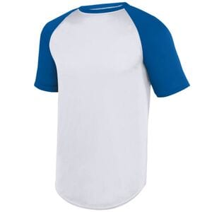 Augusta Sportswear 1508 - Wicking Short Sleeve Baseball Jersey White/Royal