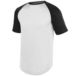 Augusta Sportswear 1508 - Wicking Short Sleeve Baseball Jersey White/Black