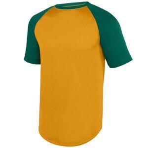 Augusta Sportswear 1508 - Wicking Short Sleeve Baseball Jersey Gold/Dark Green