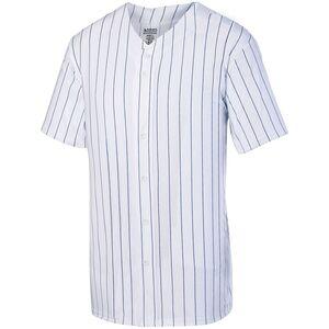 Augusta Sportswear 1685 - Pinstripe Full Button Baseball Jersey White/Navy