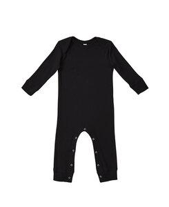 Rabbit Skins LA4412 - Infant Baby Rib Coverall Black