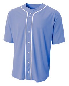 A4 NB4184 - Youth Short Sleeve Full Button Baseball Jersey Light Blue