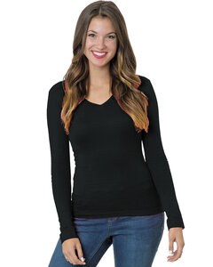 Bayside BA3415 - Youth Long-Sleeve V-Neck T-Shirt Black