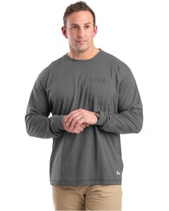 Berne BSM39 - Unisex Performance Long-Sleeve Pocket T-Shirt Slate