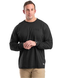 Berne BSM39 - Unisex Performance Long-Sleeve Pocket T-Shirt Black