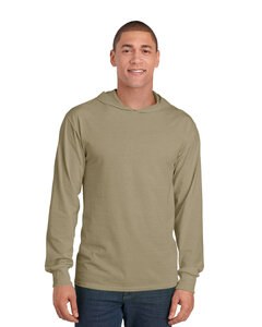 Fruit of the Loom 4930LSH - Men's HD Cotton Jersey Hooded T-Shirt Khaki