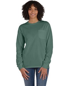 ComfortWash by Hanes GDH250 - Unisex Garment-Dyed Long-Sleeve T-Shirt with Pocket Cypress Green