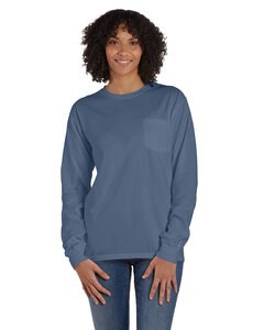 ComfortWash by Hanes GDH250 - Unisex Garment-Dyed Long-Sleeve T-Shirt with Pocket Saltwater