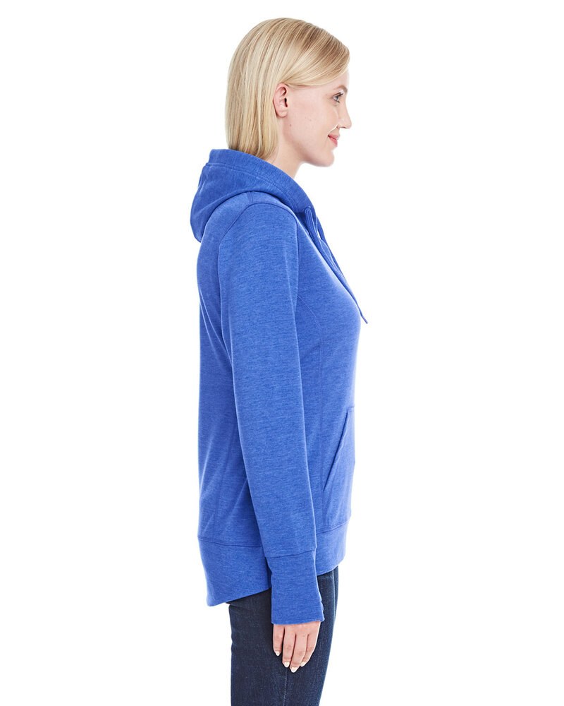 J. America JA8431 - Ladies Omega Stretch Snap-Placket Hooded Sweatshirt