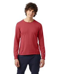 Champion CD200 - Unisex Long-Sleeve Garment Dyed T-Shirt Crimson