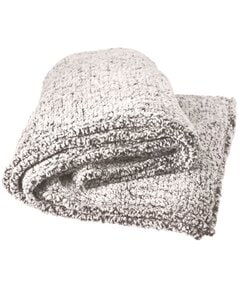 J. America JA8449 - Adult Epic Sherpa Pillow Blanket Oatmeal Heather