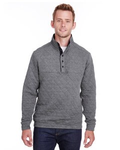 J. America JA8890 - Adult Quilted Snap Pullover Charcoal Heather