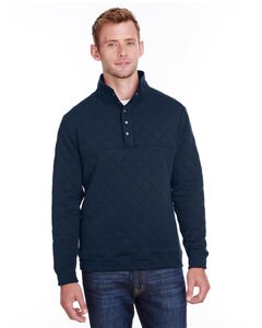 J. America JA8890 - Adult Quilted Snap Pullover Navy