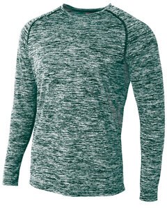 A4 N3305 - Adult Space Dye Long Sleeve Raglan T-Shirt Forest