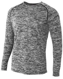 A4 N3305 - Adult Space Dye Long Sleeve Raglan T-Shirt Black