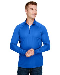 A4 N4268 - Adult Daily Polyester Quarter-Zip Royal