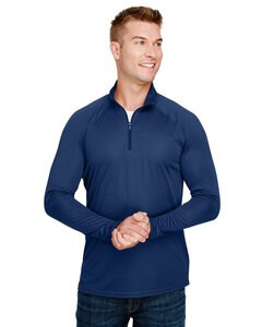 A4 N4268 - Adult Daily Polyester Quarter-Zip Navy