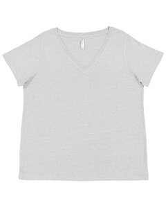 LAT 3817 - Ladies Curvy V-Neck Fine Jersey T-Shirt Heather