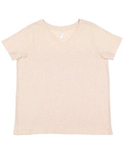 LAT 3817 - Ladies Curvy V-Neck Fine Jersey T-Shirt Natural Heather