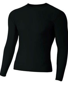 A4 NB3133 - Youth Long Sleeve Compression Crewneck T-Shirt Black