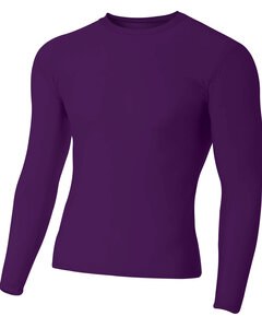 A4 NB3133 - Youth Long Sleeve Compression Crewneck T-Shirt Purple