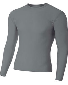 A4 NB3133 - Youth Long Sleeve Compression Crewneck T-Shirt Graphite