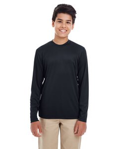 UltraClub 8622Y - Youth Cool & Dry Performance Long-Sleeve Top Black