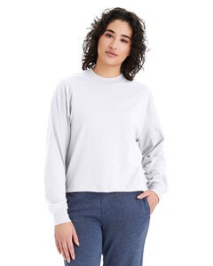 Alternative Apparel 1176C1 - Ladies Main Stage Long-Sleeve Cropped T-Shirt White
