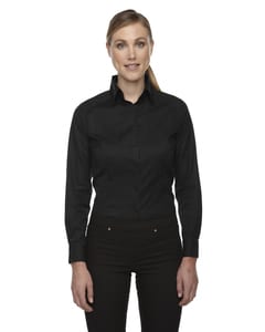 Ash City North End 78646 - Ladies Wrinkle-Free Two-Ply 80s Cotton Taped Stripe Jacquard Shirt