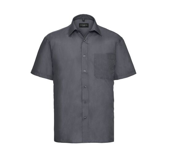RUSSELL COLLECTION JZ935 - MENS SHORT SLEEVE CLASSIC POLYCOTTON POPLIN SHIRT