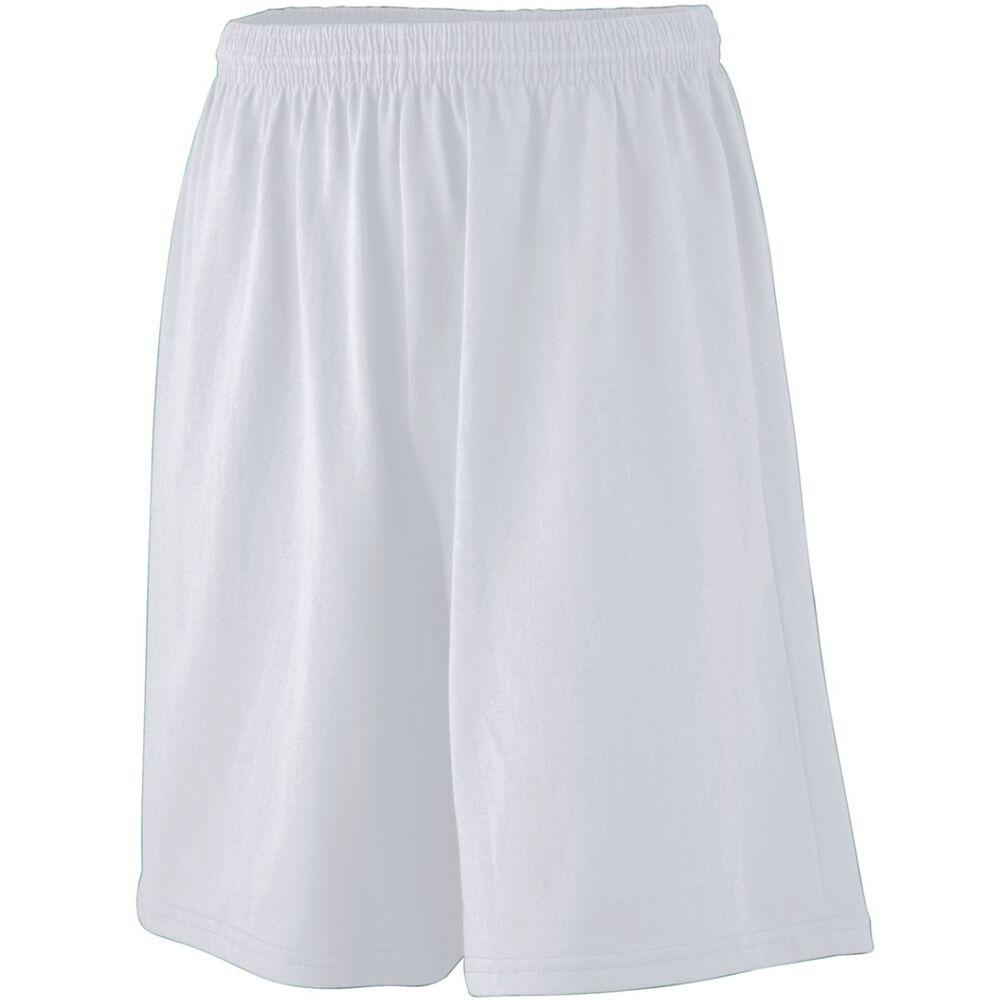 Cotton jersey basketball shorts in white